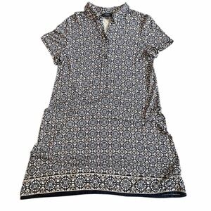 Max Edition Navy Floral Print Shirt Dress – Size‎ XL